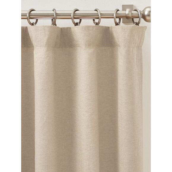 Pottery Barn Belgian Linen Blackout Curtain Panel | DARK FLAX, 100 x 84" - Picture 1 of 4